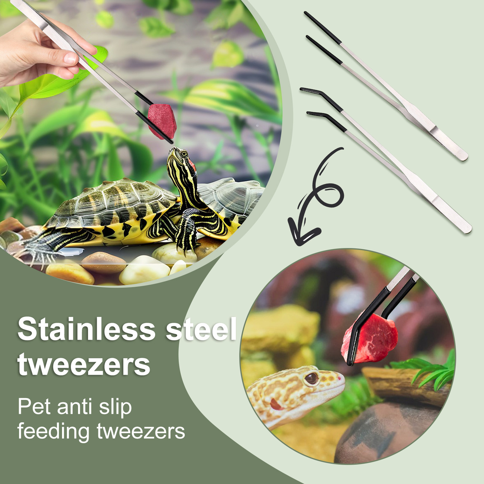 Stainless Steel Reptile Feedin - огляд і ціна Feeding Tong Stainless